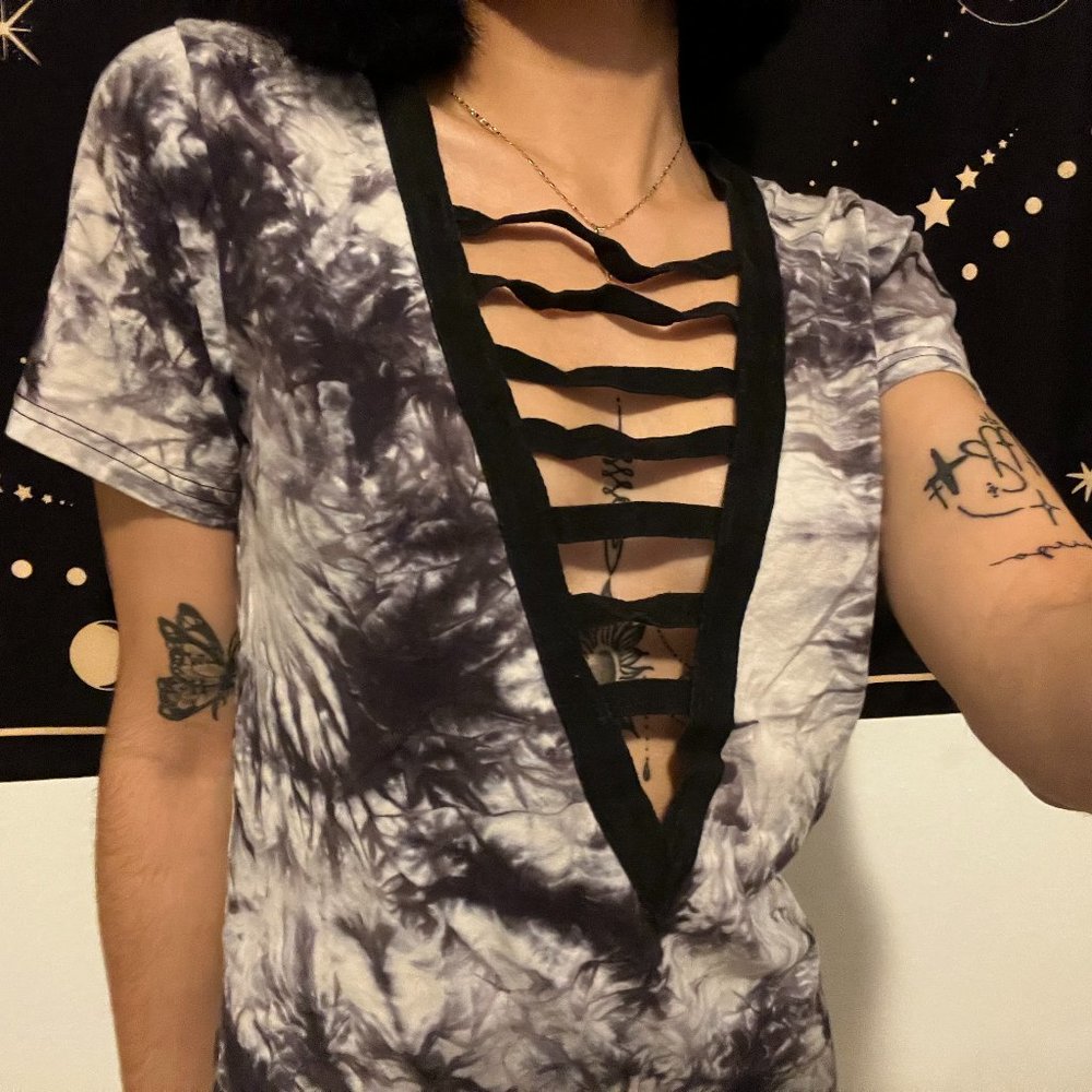 Black Blouse with Open Front